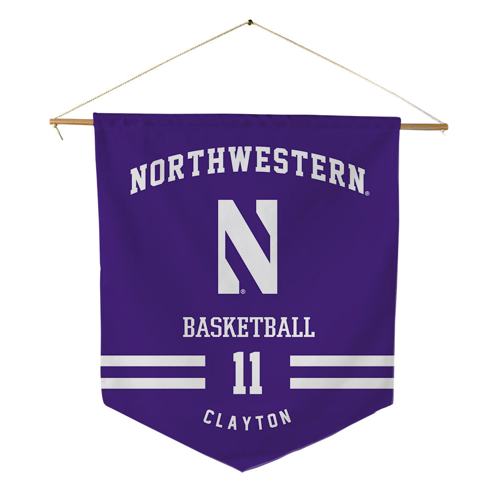 Northwestern - NCAA Men's Basketball : Jordan Clayton - Pennant - 18" x 21"-0