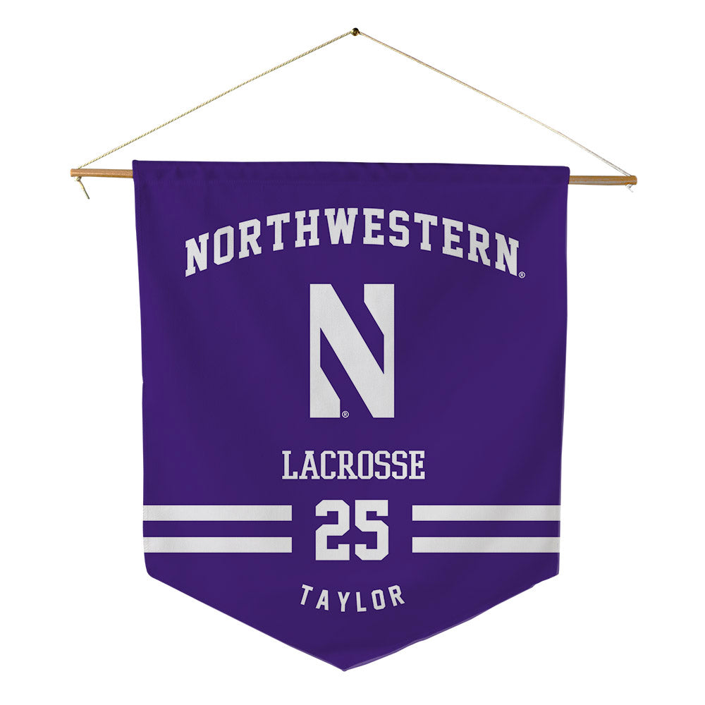 Northwestern - NCAA Women's Lacrosse : Madison Taylor - Pennant - 18" x 21"-0