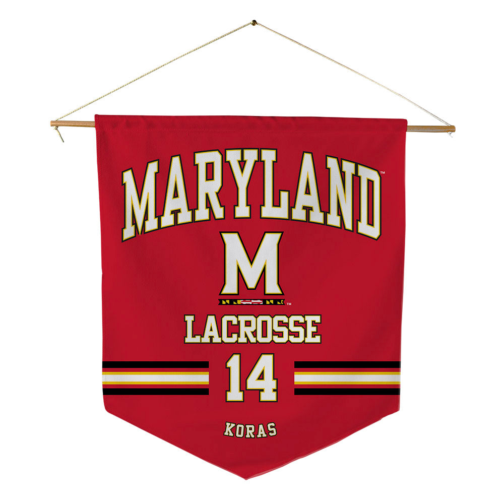 Maryland - NCAA Men's Lacrosse : Charlie Koras - Pennant - 18" x 21"-0