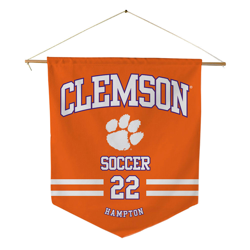 Clemson - NCAA Men's Soccer : Aiden Hampton - Pennant - 18" x 21"-0