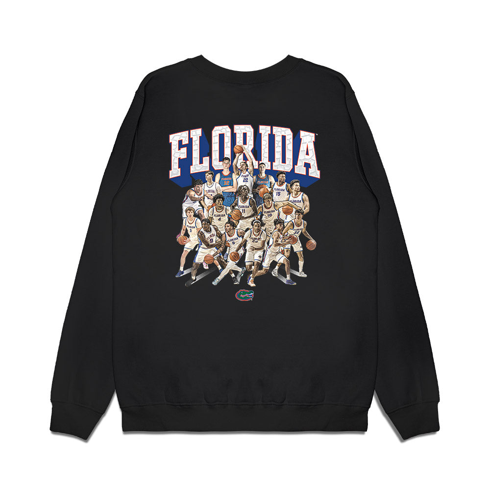 Florida - NCAA Men's Basketball : - Team Collage Premium Crewneck Sweatshirt-1