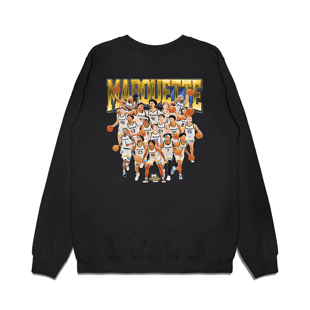 Marquette - NCAA Men's Basketball : - Team Collage Premium Crewneck Sweatshirt-1
