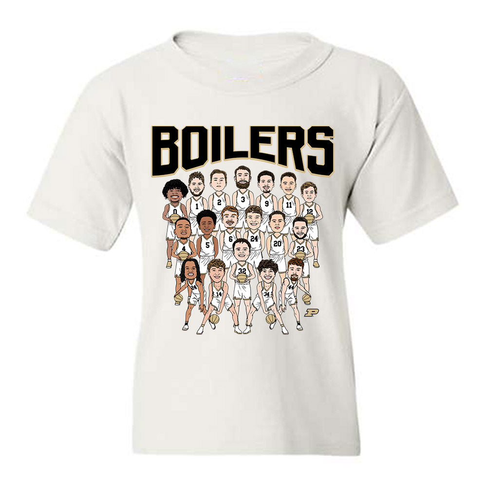 Purdue - NCAA Men's Basketball : - Team Caricature Youth T-Shirt-0