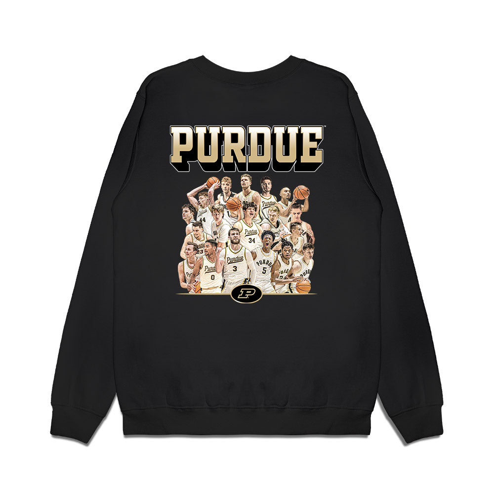Purdue - NCAA Men's Basketball : - Team Collage Premium Crewneck Sweatshirt-1