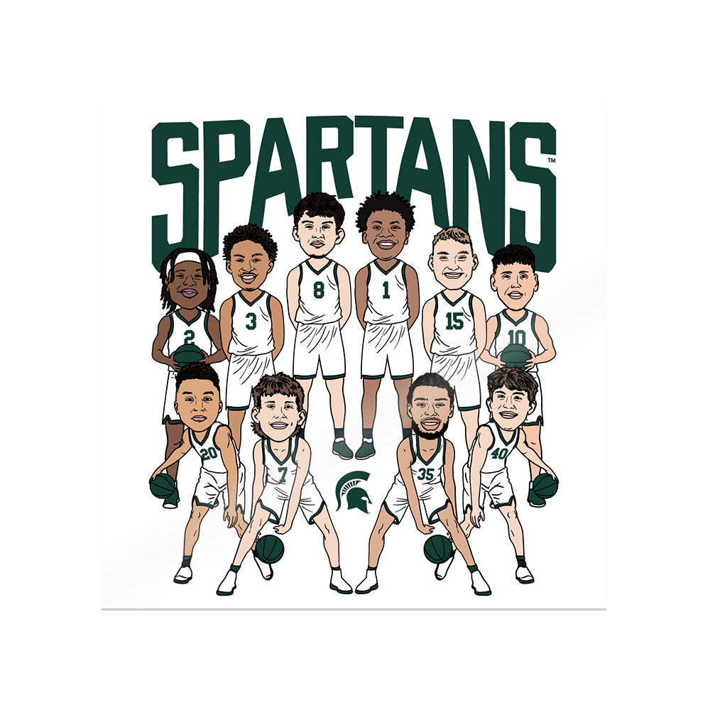 Michigan State - NCAA Men's Basketball : - Team Caricature Sticker-0