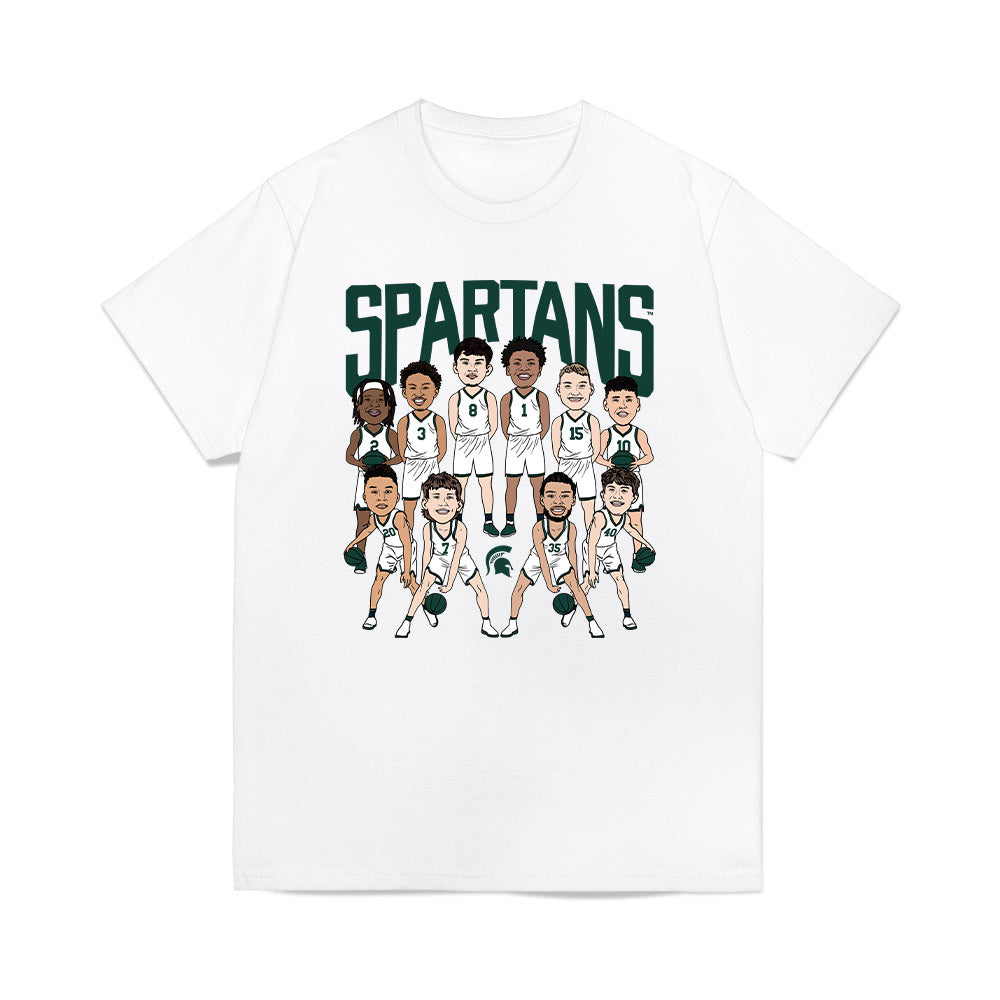 Michigan State - NCAA Men's Basketball : Team Caricature Premium T-Shirt-0