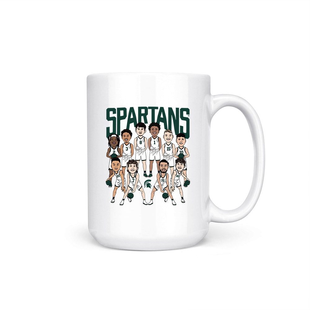 Michigan State - NCAA Men's Basketball : - Team Caricature Coffee Mug-0
