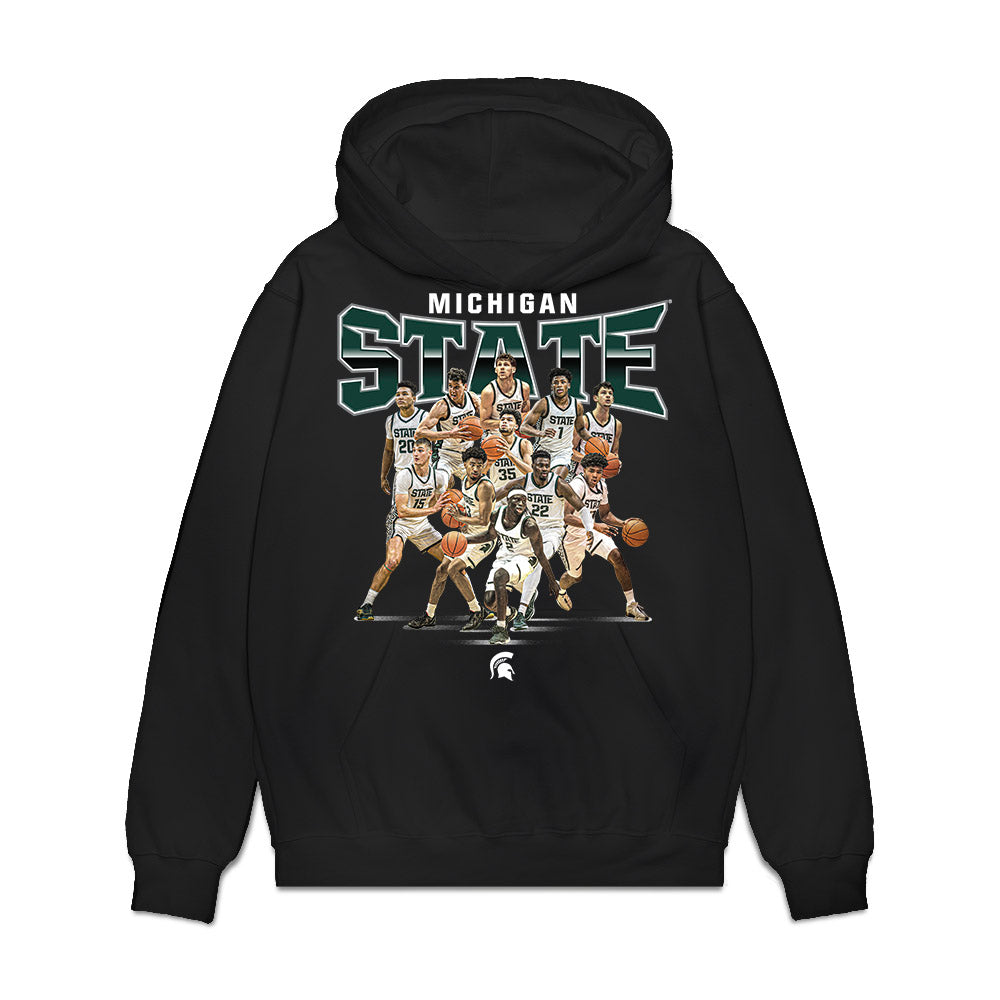 Michigan State - NCAA Men's Basketball : Team Collage Premium Hooded Sweatshirt-0
