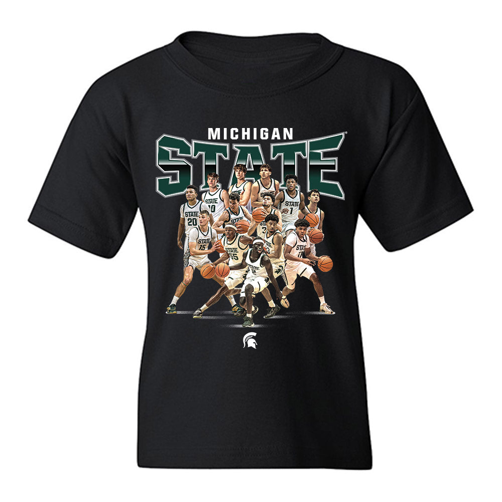 Michigan State - NCAA Men's Basketball : - Team Collage Youth T-Shirt-0