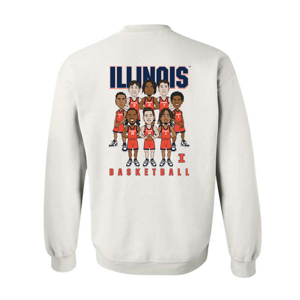 Illinois - NCAA Men's Basketball : - Caricature Crewneck Sweatshirt-1