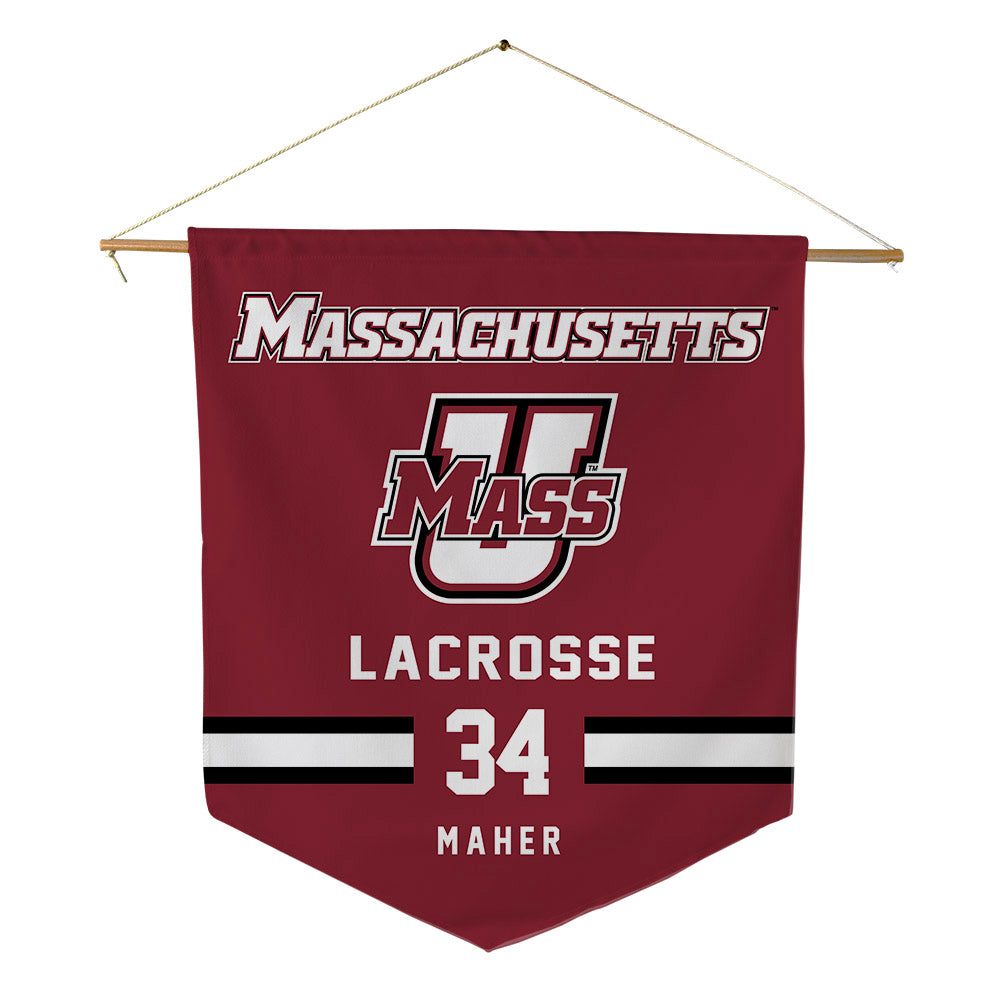 UMass - NCAA Men's Lacrosse : Liam Maher - Pennant - 18" x 21"-0