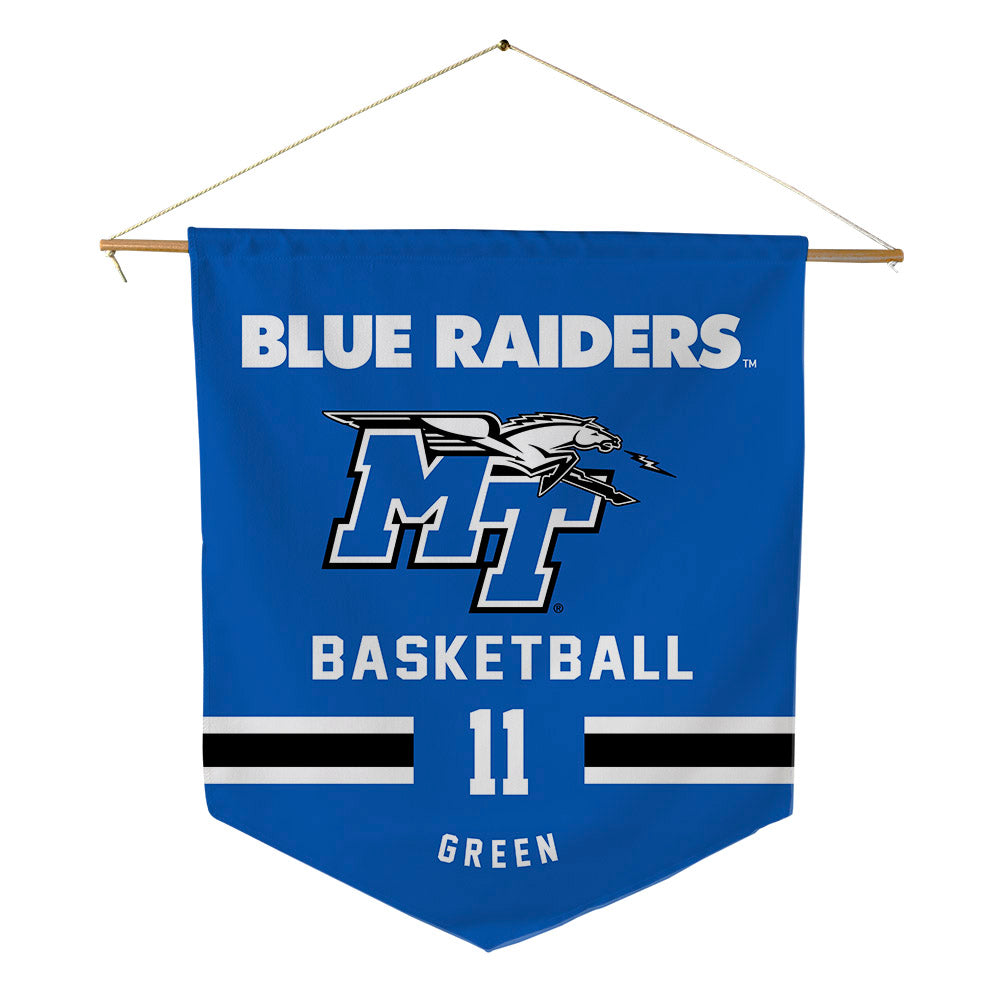 MTSU - NCAA Men's Basketball : Tre Green - Pennant - 18" x 21"-0
