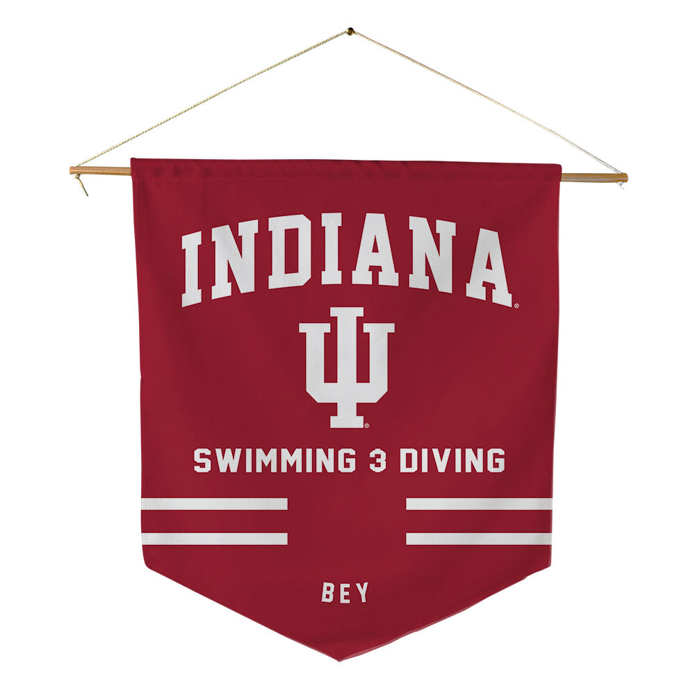 Indiana - NCAA Men's Swimming & Diving : Josh Bey - Pennant - 18" x 21"-0