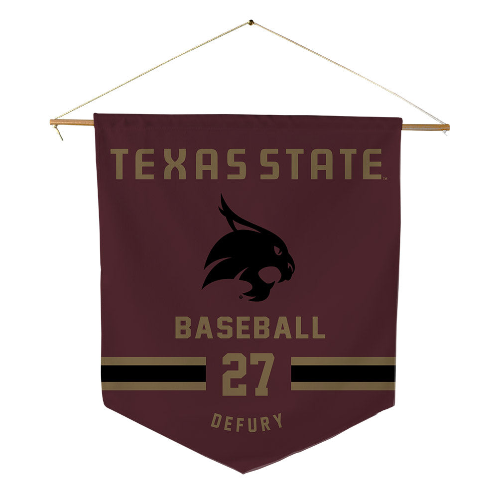 Texas State - NCAA Baseball : Coy DeFury - Pennant - 18" x 21"-0