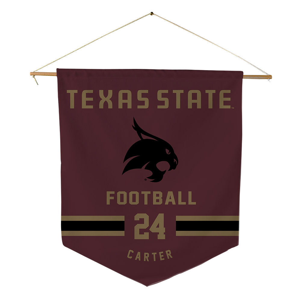 Texas State - NCAA Football : Caleb Carter - Pennant - 18" x 21"-0