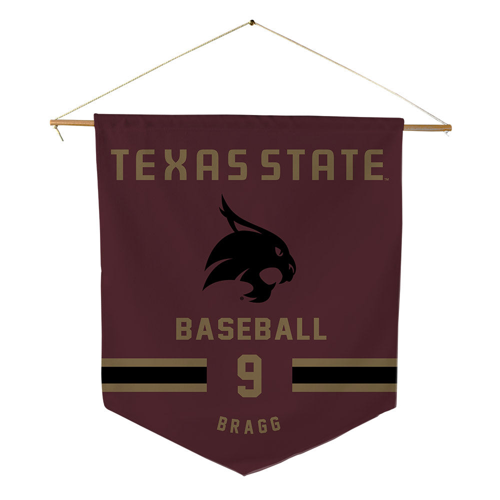 Texas State - NCAA Baseball : Travis Bragg - Pennant - 18" x 21"-0