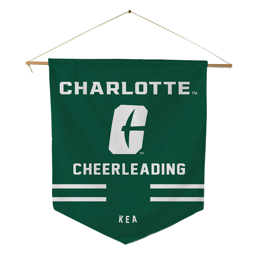UNC Charlotte - NCAA Cheerleading : Jermani Kea - Pennant - 18" x 21"-0