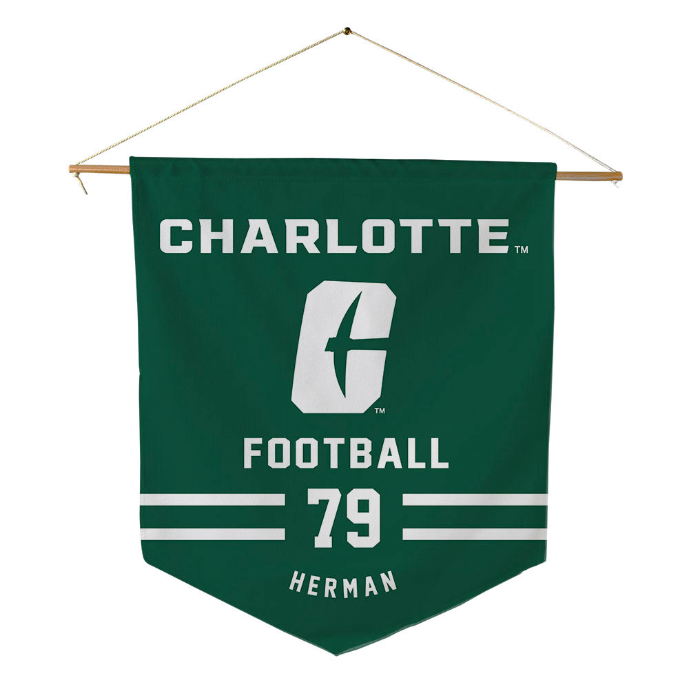 UNC Charlotte - NCAA Football : Jordan Herman - Pennant - 18" x 21"-0