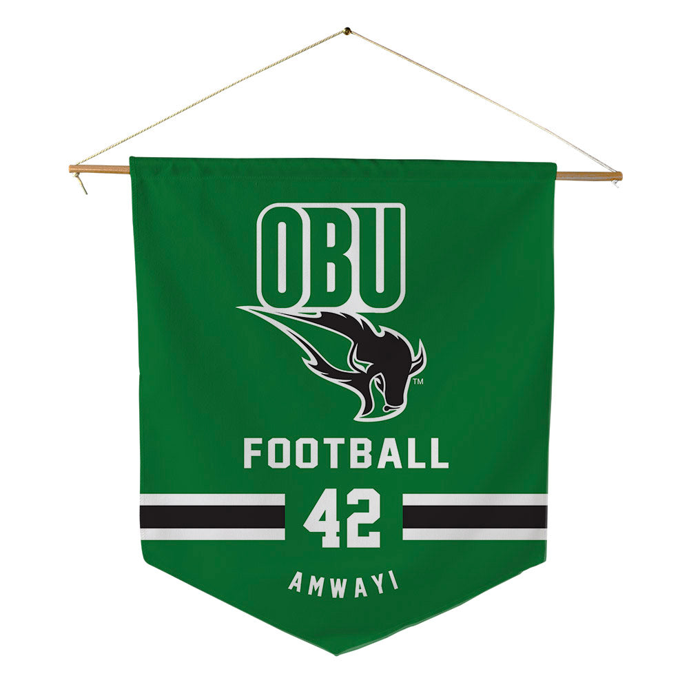 OKBU - NCAA Football : Bradley Amwayi - Pennant - 18" x 21"-0