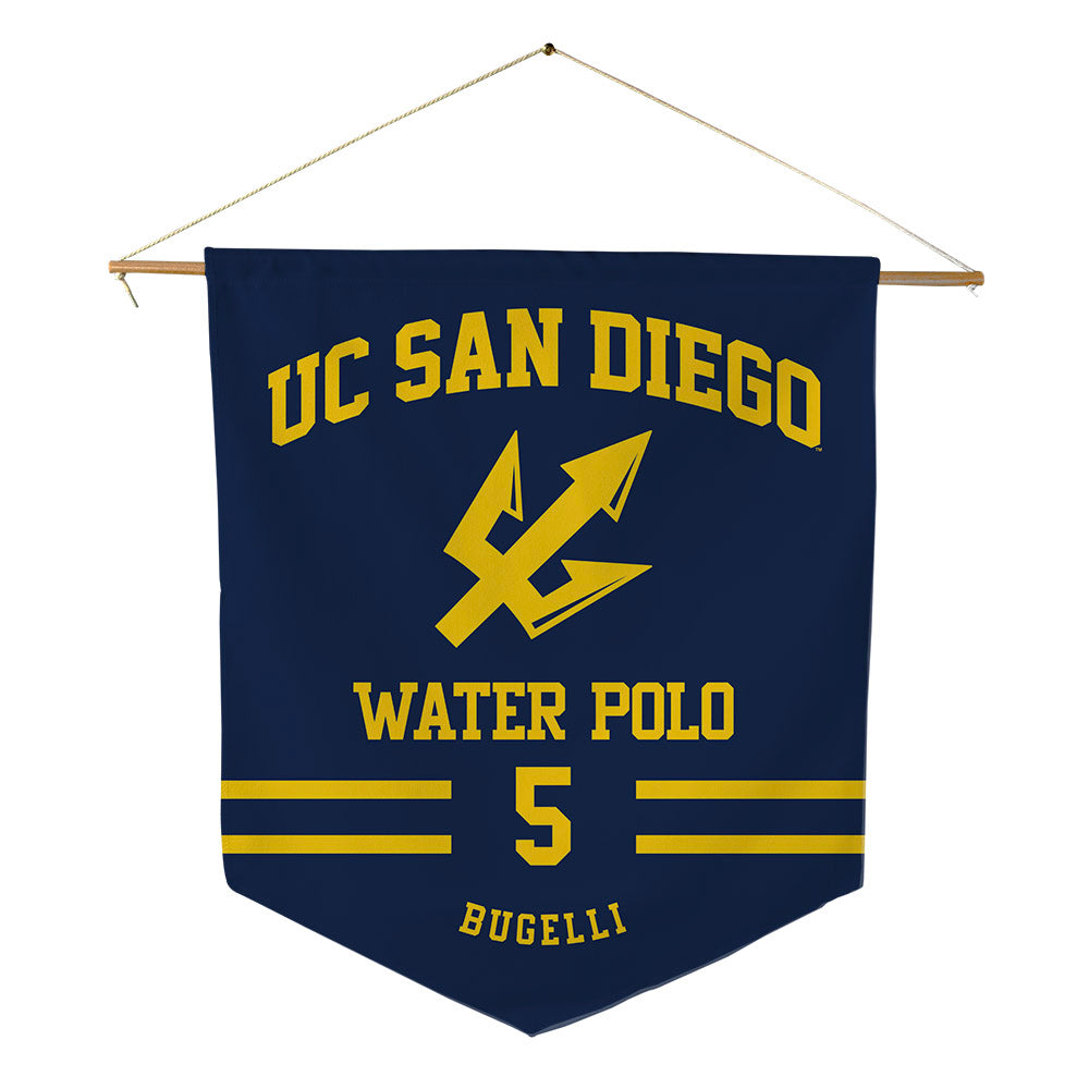 UCSD - NCAA Men's Water Polo : rhys bugelli - Pennant - 18" x 21"-0