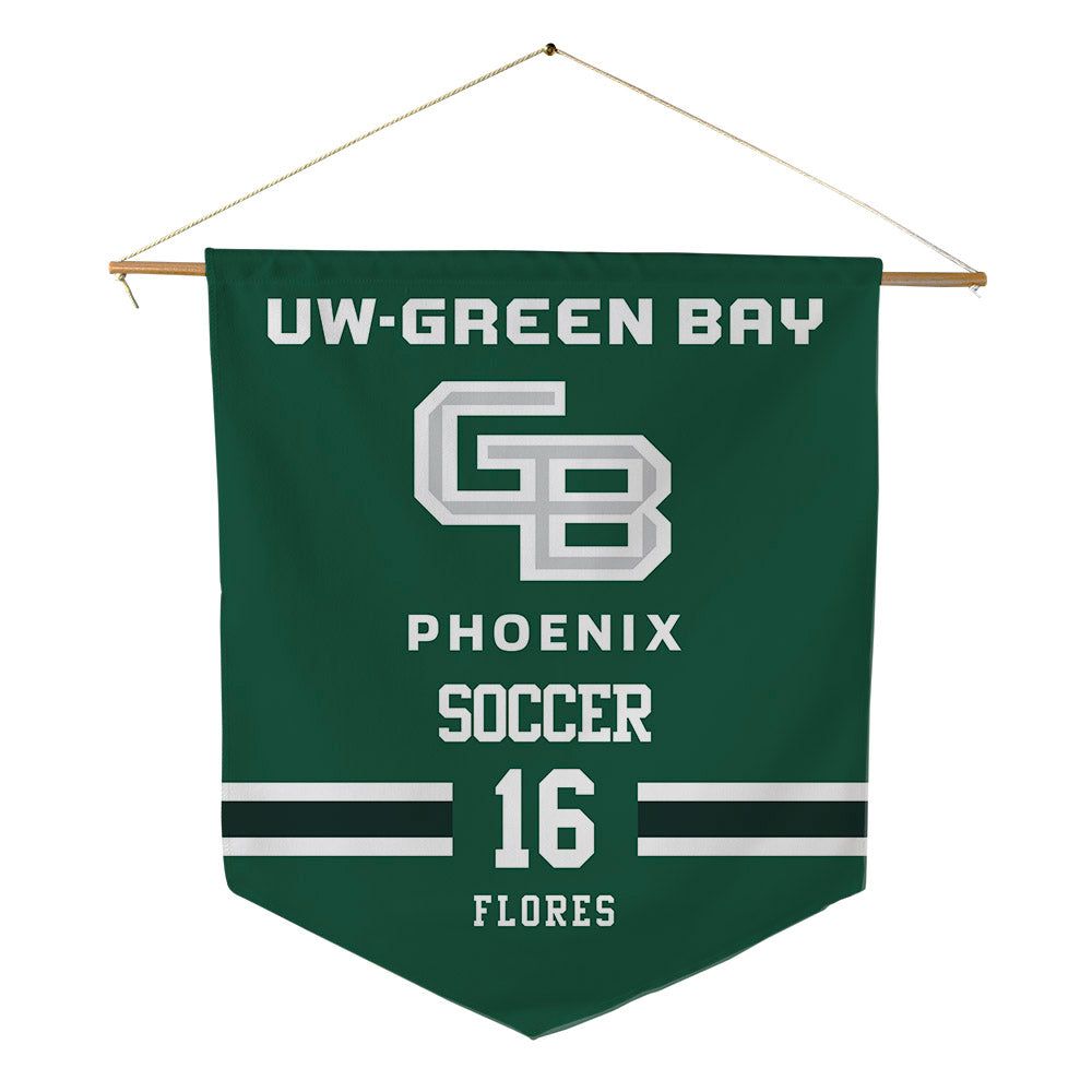 UW Green Bay - NCAA Men's Soccer : Isiah Flores - Pennant - 18" x 21"-0