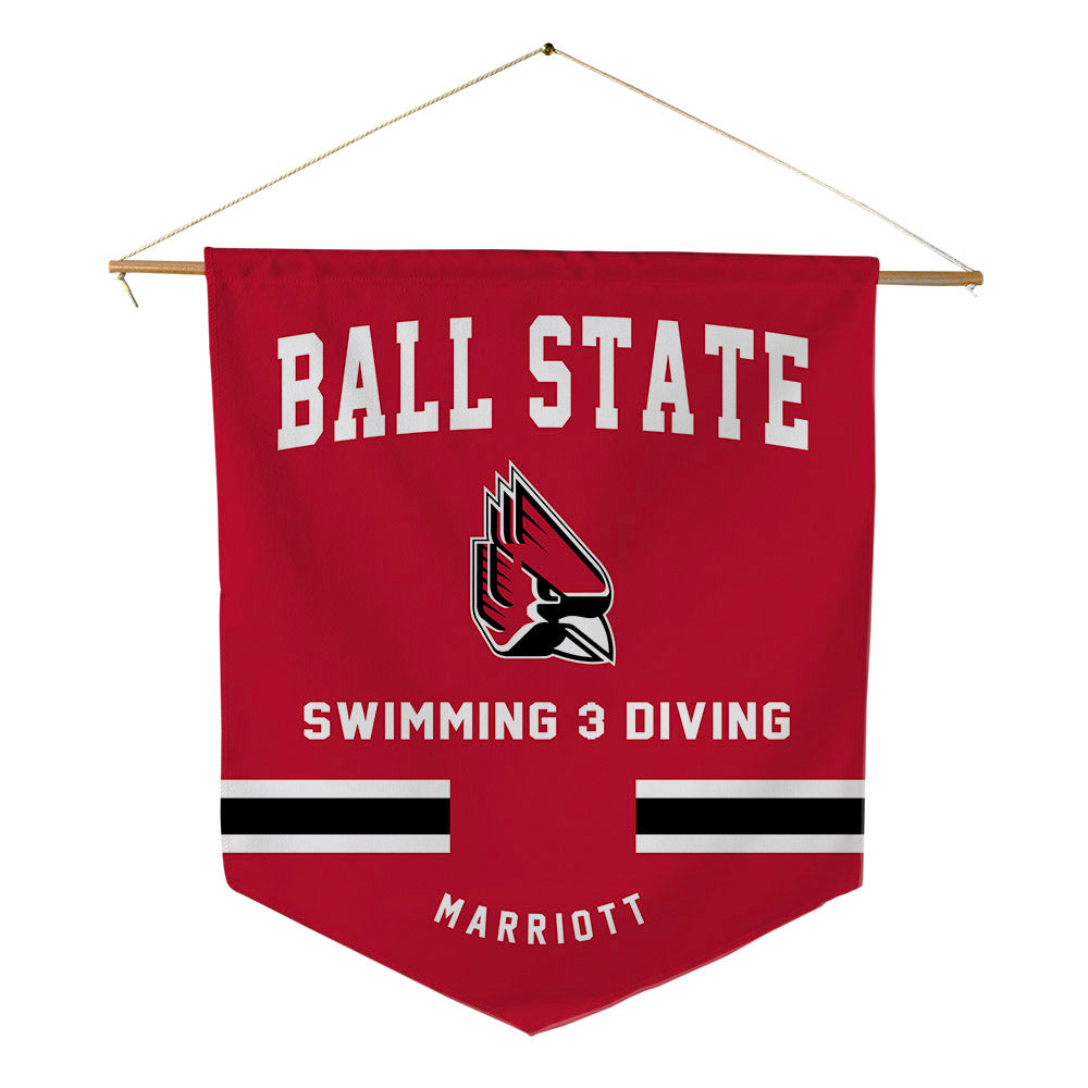 Ball State - NCAA Women's Swimming & Diving : Tommy-Anne Marriott - Pennant - 18" x 21"-0