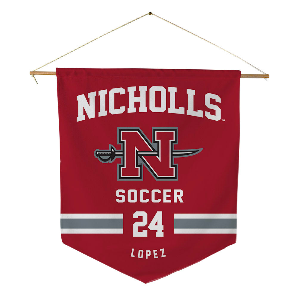Nicholls State - NCAA Women's Soccer : Alena Lopez - Pennant - 18" x 21"-0