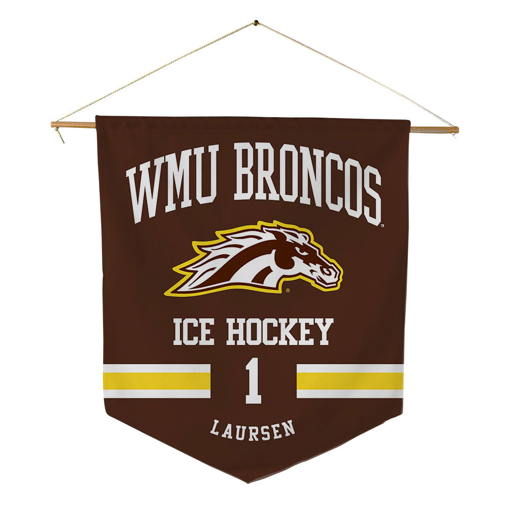 Western Michigan - NCAA Men's Ice Hockey : Kirk Laursen - Pennant - 18" x 21"-0