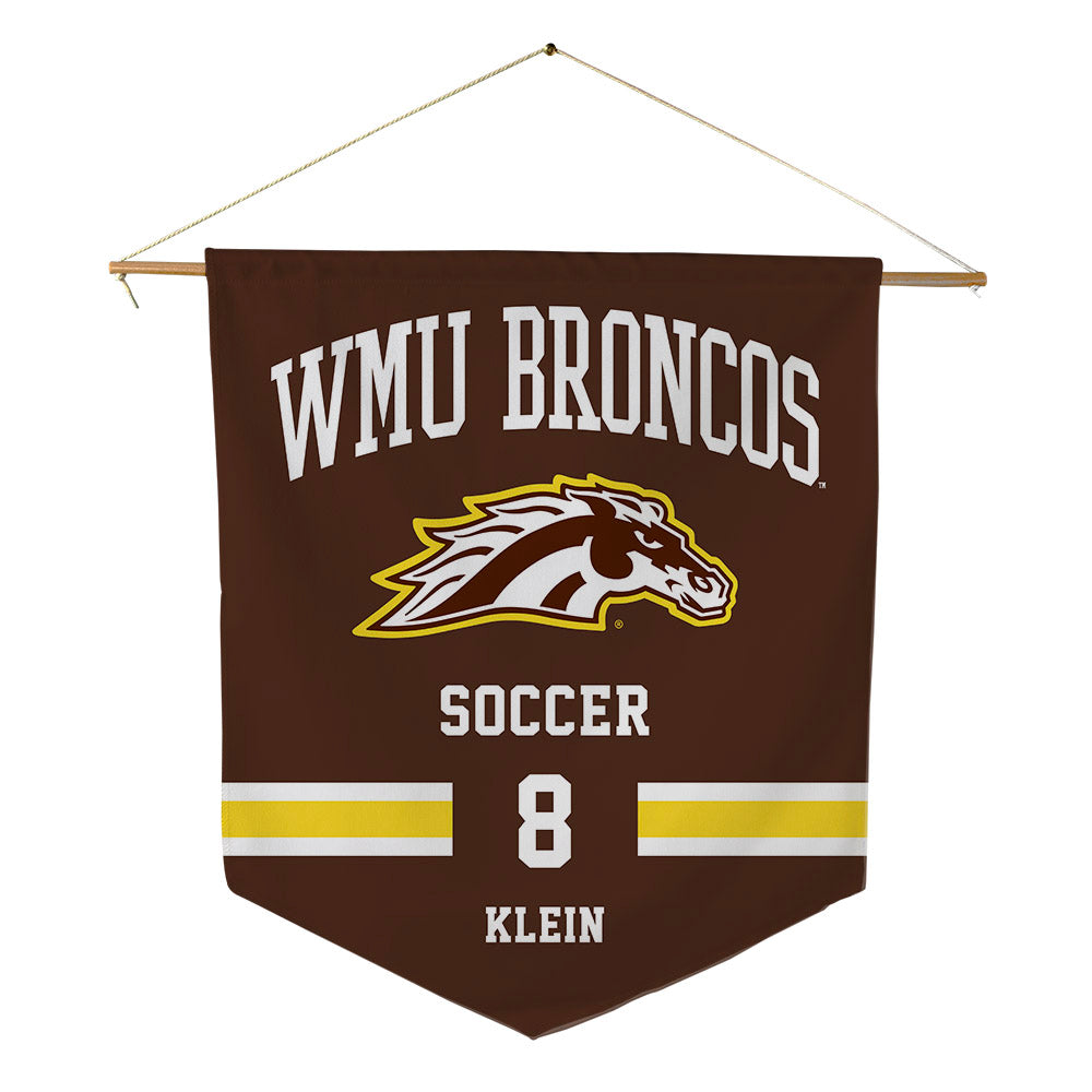 Western Michigan - NCAA Men's Soccer : Jordan Klein - Pennant - 18" x 21"-0