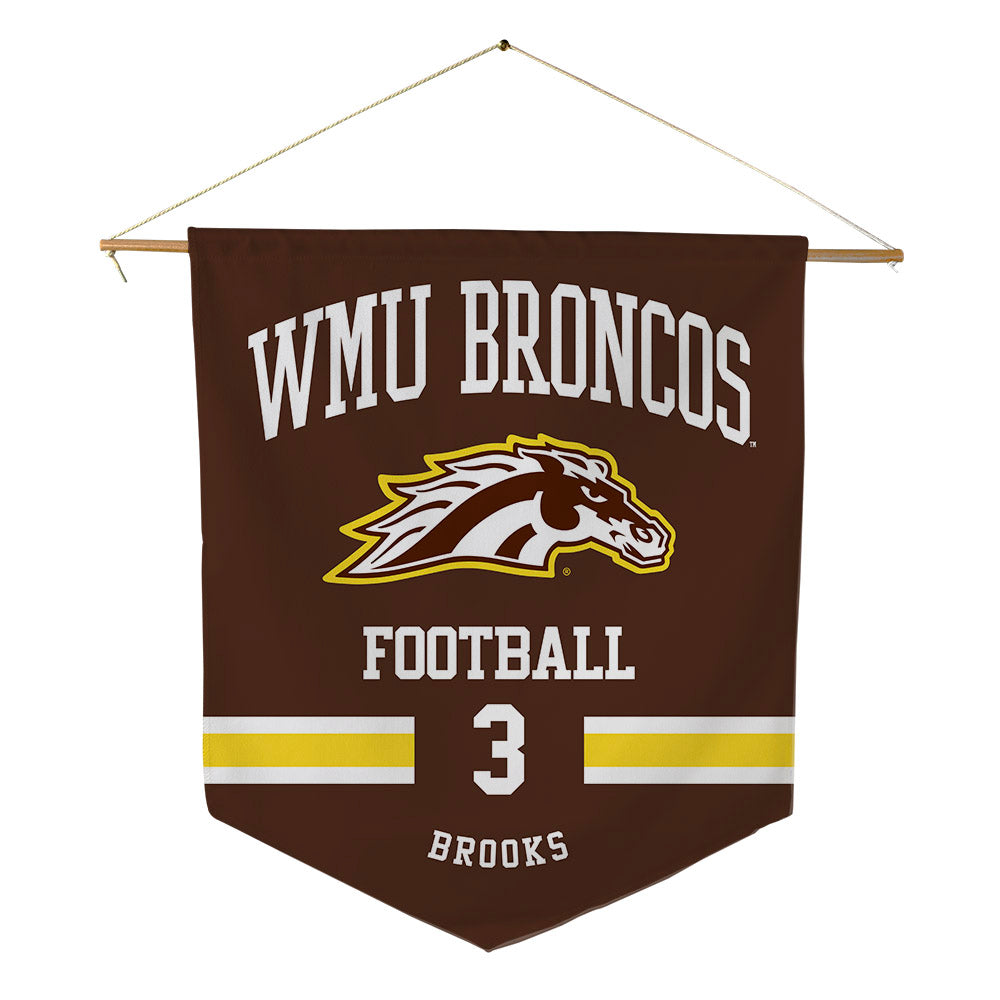 Western Michigan - NCAA Football : Baylin Brooks - Pennant - 18" x 21"-0