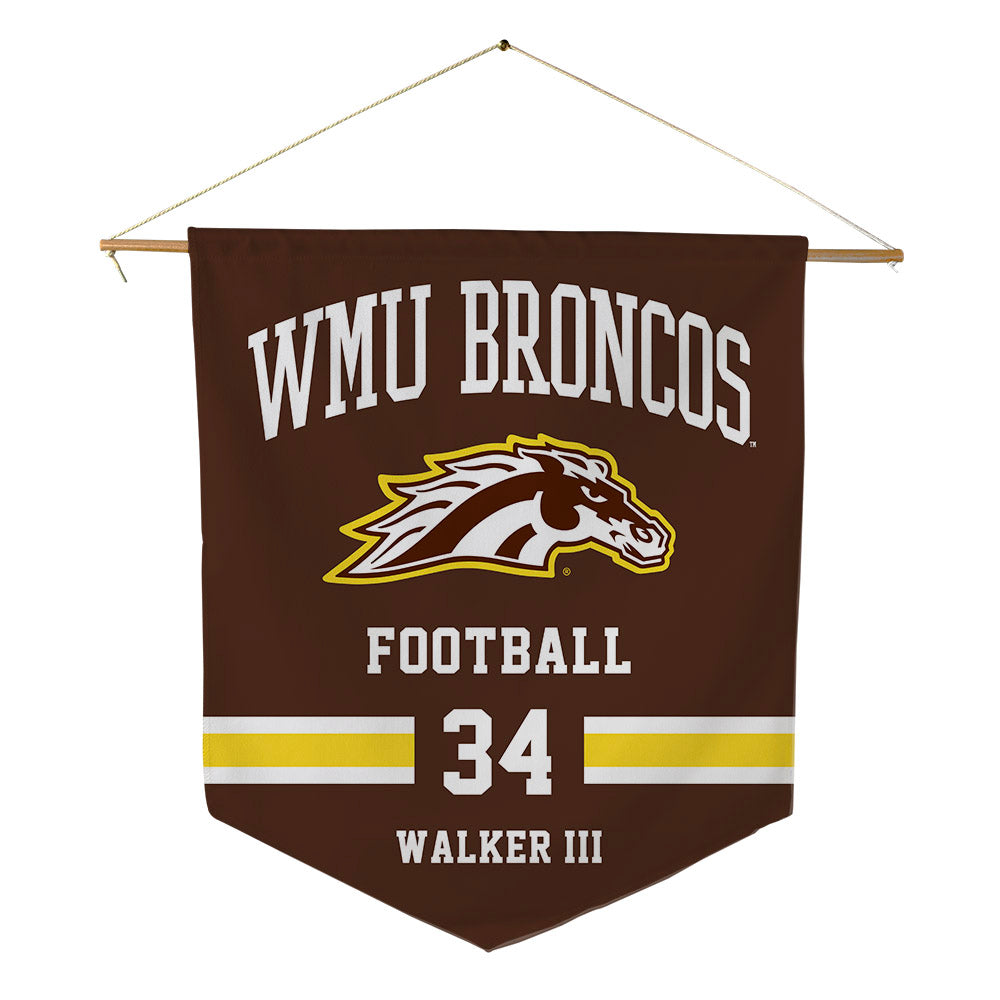Western Michigan - NCAA Football : Versie Walker III - Pennant - 18" x 21"-0
