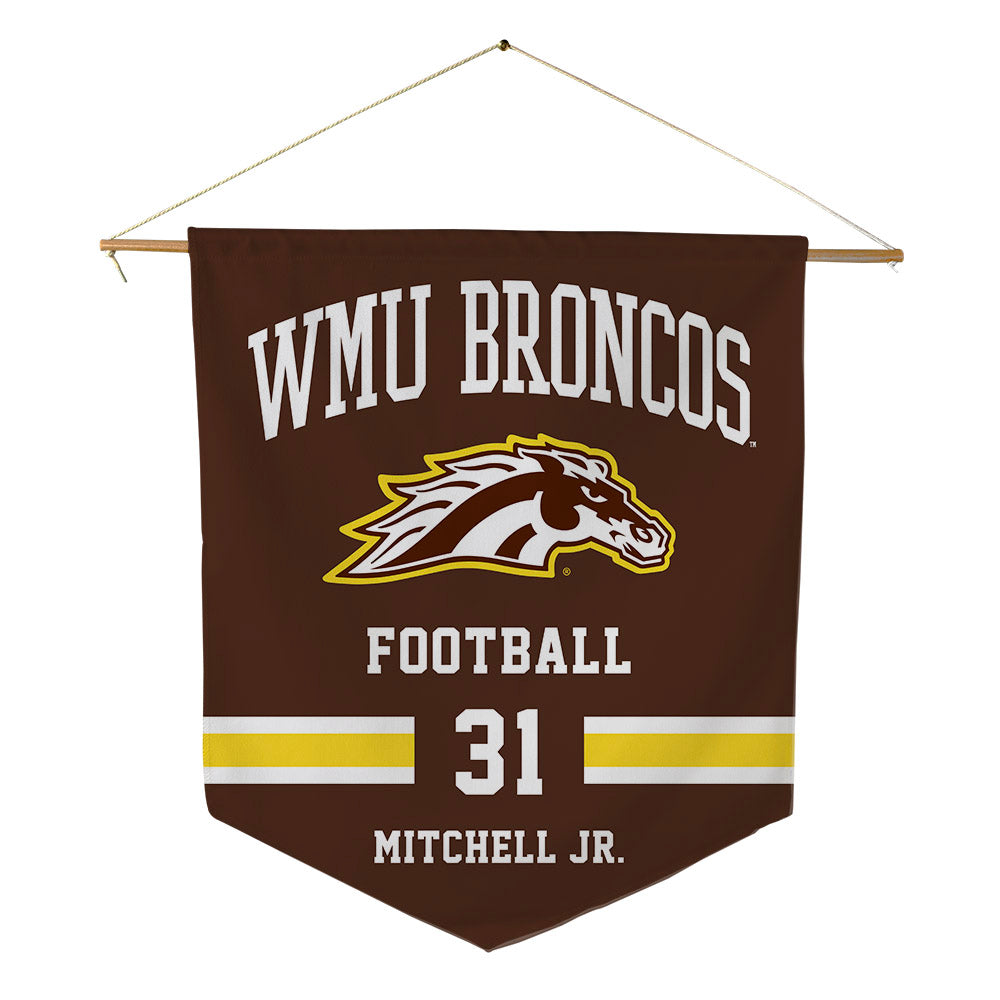 Western Michigan - NCAA Football : Carlos Mitchell Jr. - Pennant - 18" x 21"-0