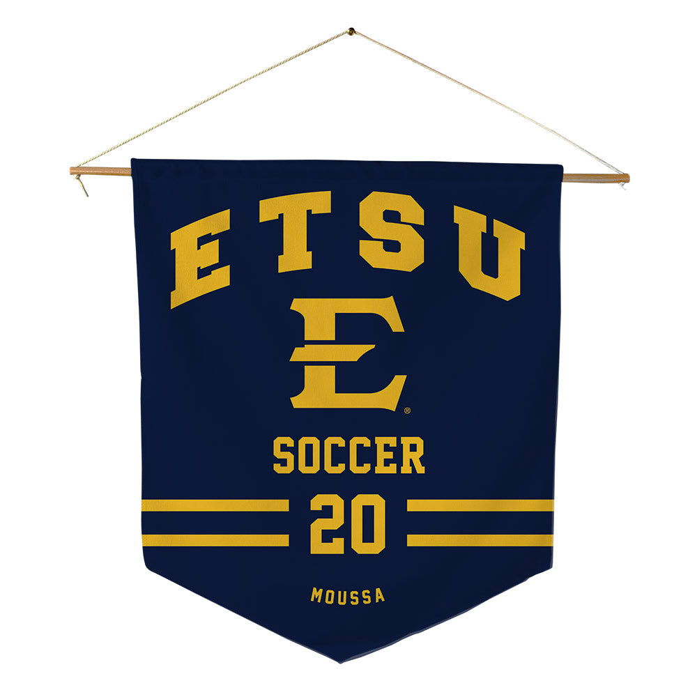 East Tennessee State - NCAA Men's Soccer : Rodrigue Moussa - Pennant - 18" x 21"-0