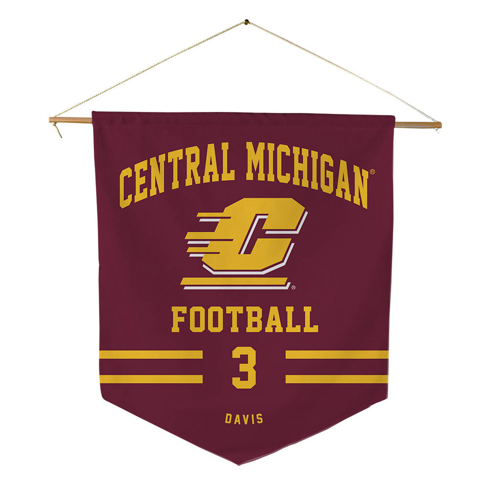 Central Michigan - NCAA Football : Tyson Davis - Pennant - 18" x 21"-0