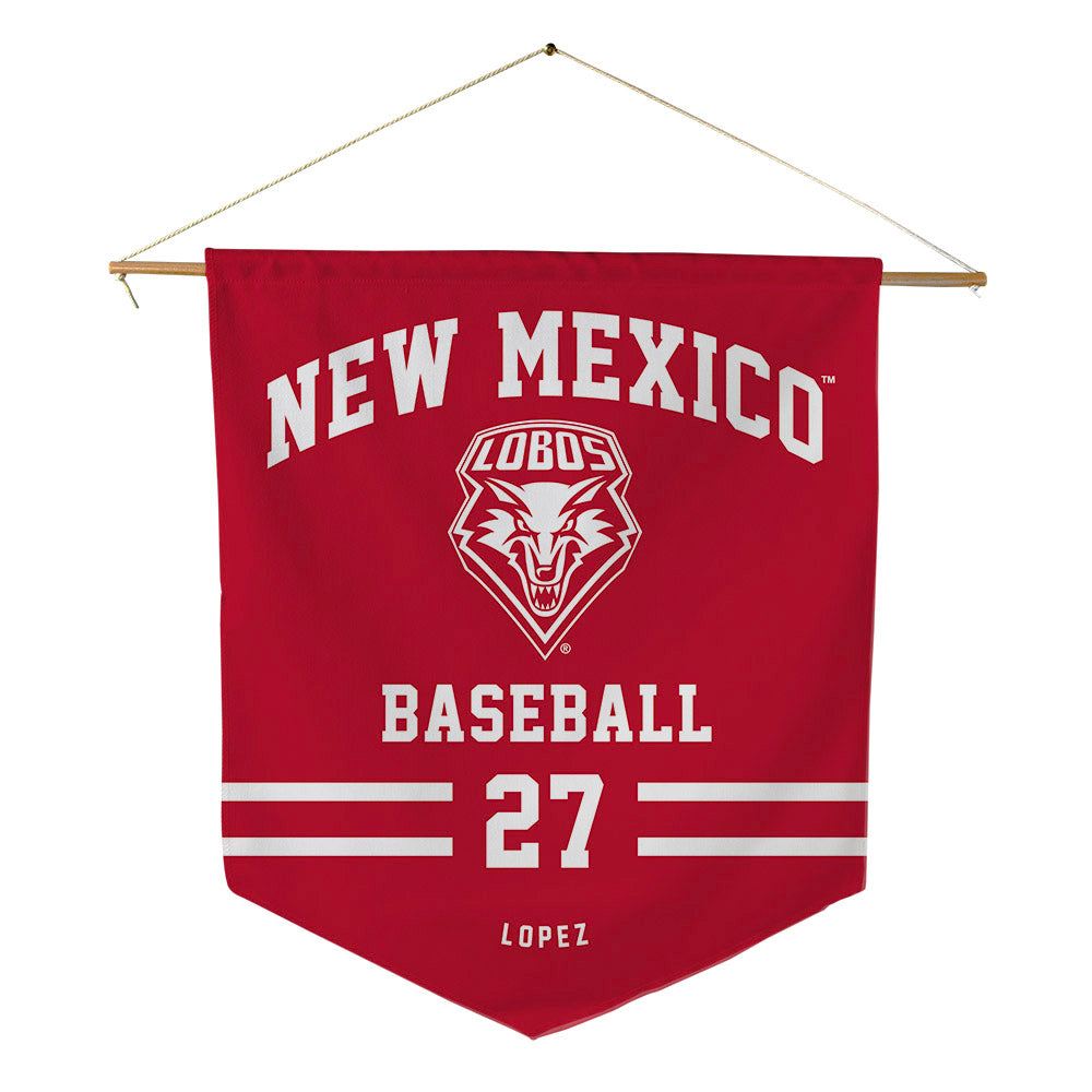 New Mexico - NCAA Baseball : David Lopez - Pennant - 18" x 21"-0