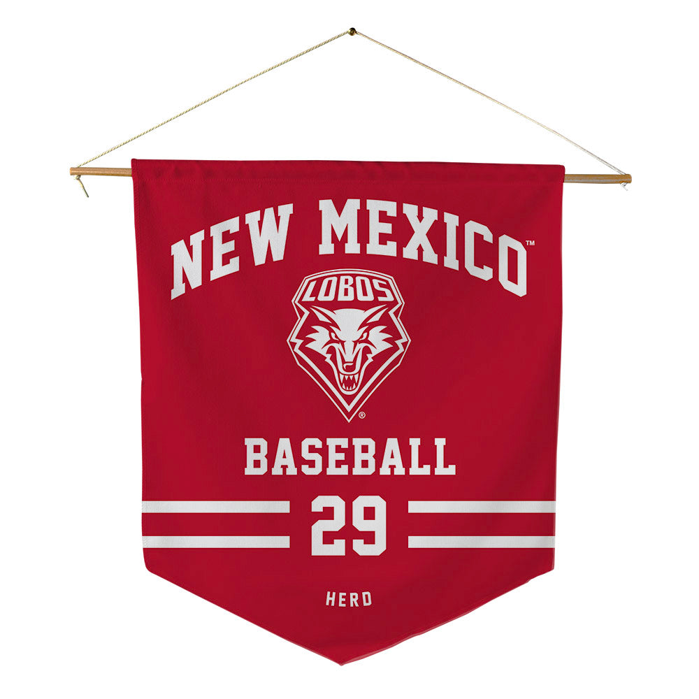 New Mexico - NCAA Baseball : Caleb Herd - Pennant - 18" x 21"-0