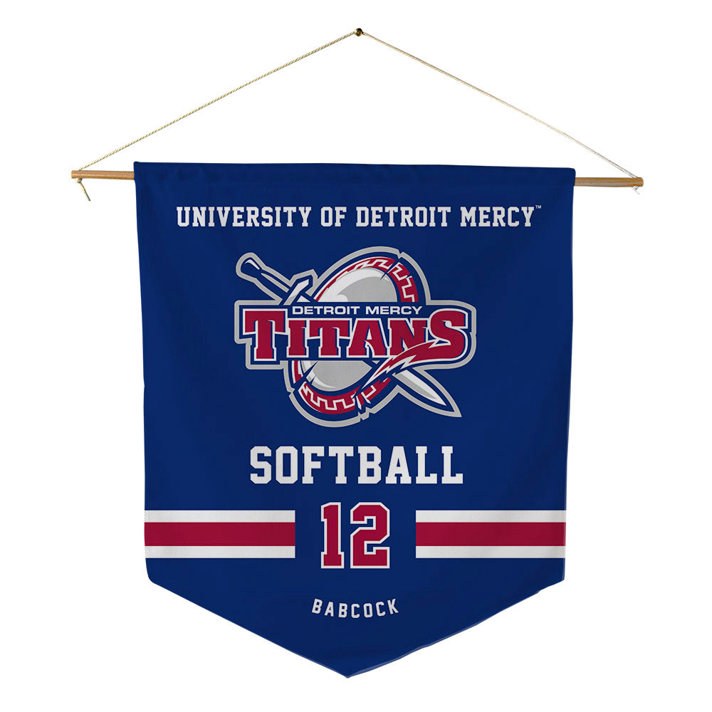 Detroit Mercy - NCAA Softball : Natalie Babcock - Pennant - 18" x 21"-0