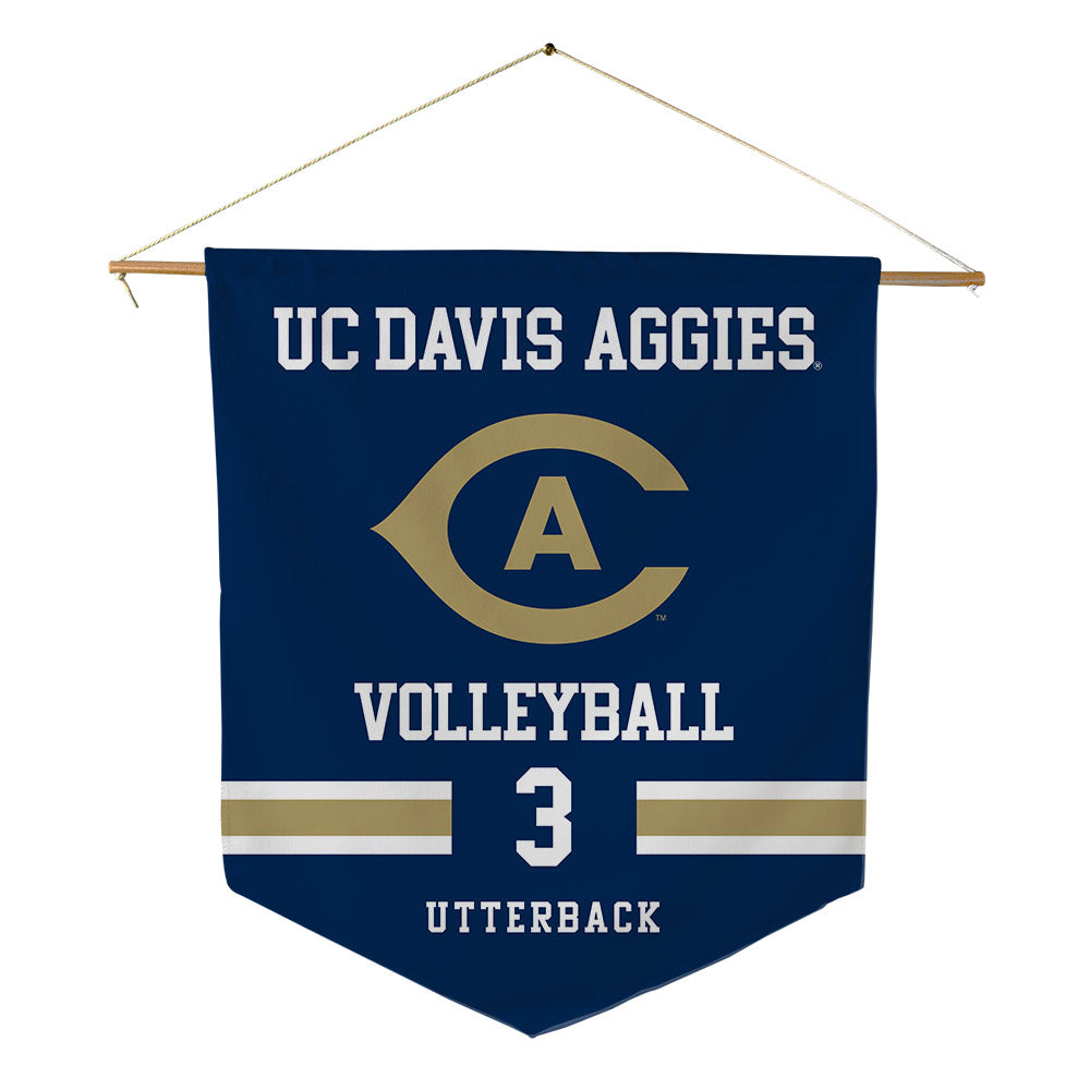 UC Davis - NCAA Women's Volleyball : Olivia Utterback - Pennant - 18" x 21"-0