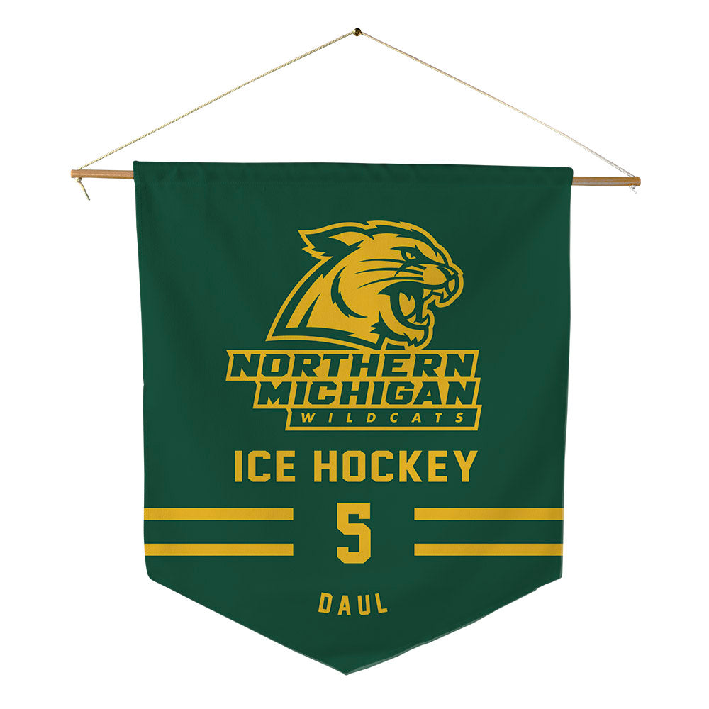 Northern Michigan - NCAA Men's Ice Hockey : Grayden Daul - Pennant - 18" x 21"-0