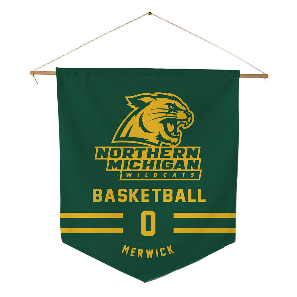Northern Michigan - NCAA Men's Basketball : Derek Merwick - Pennant - 18" x 21"-0