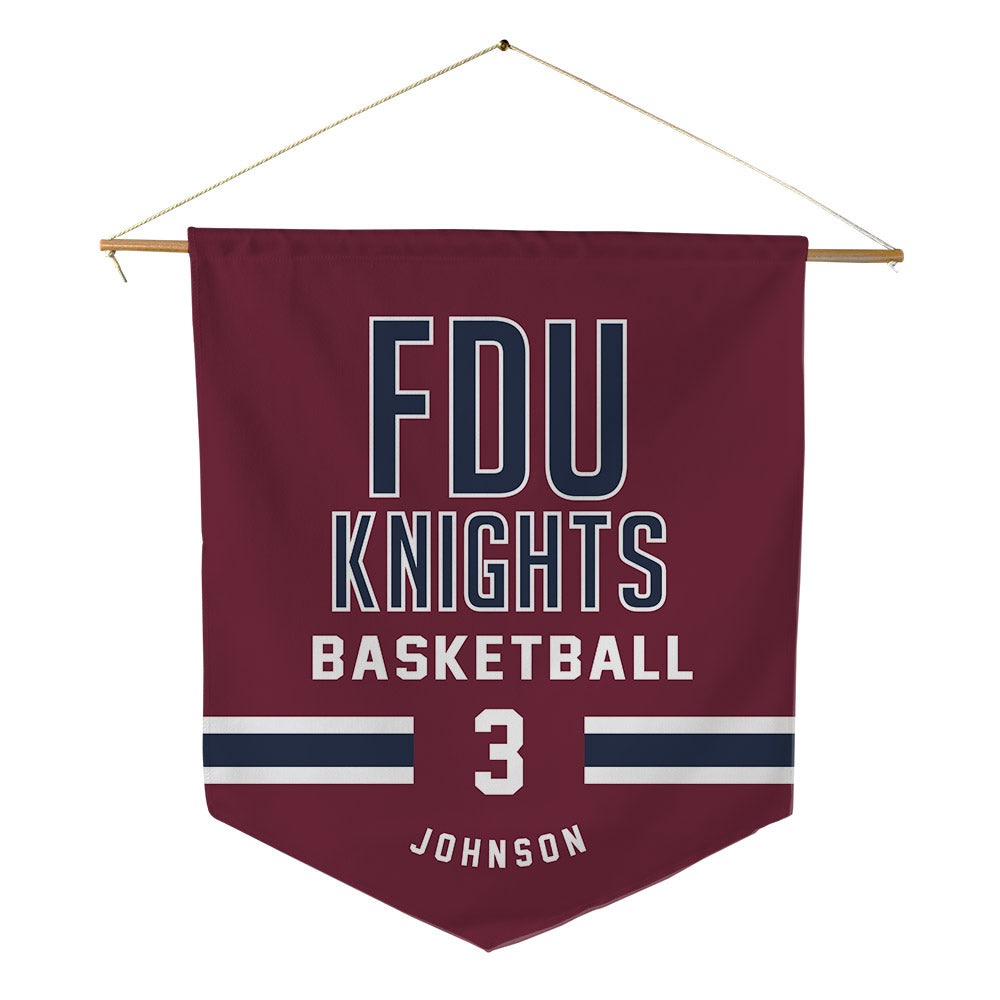 FDU - NCAA Men's Basketball : Raysean Johnson - Pennant - 18" x 21"-0