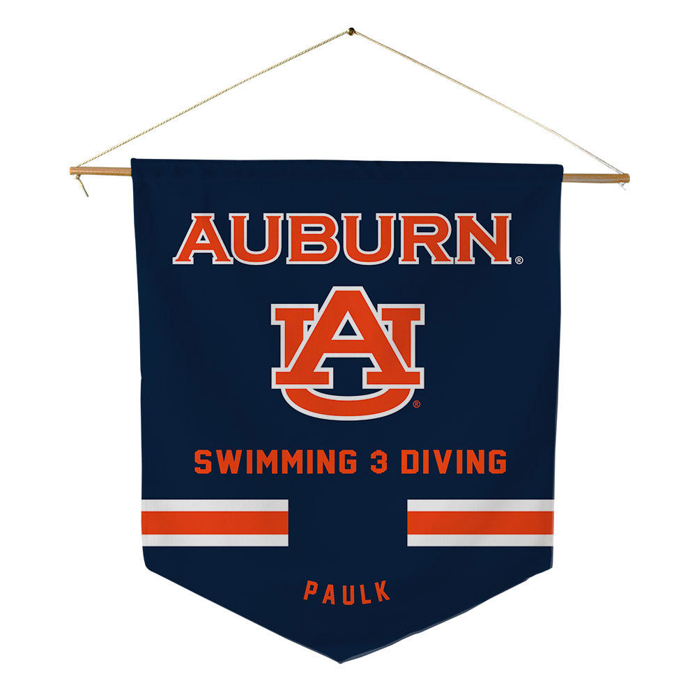 Auburn - NCAA Men's Swimming & Diving : River Paulk - Pennant - 18" x 21"-0