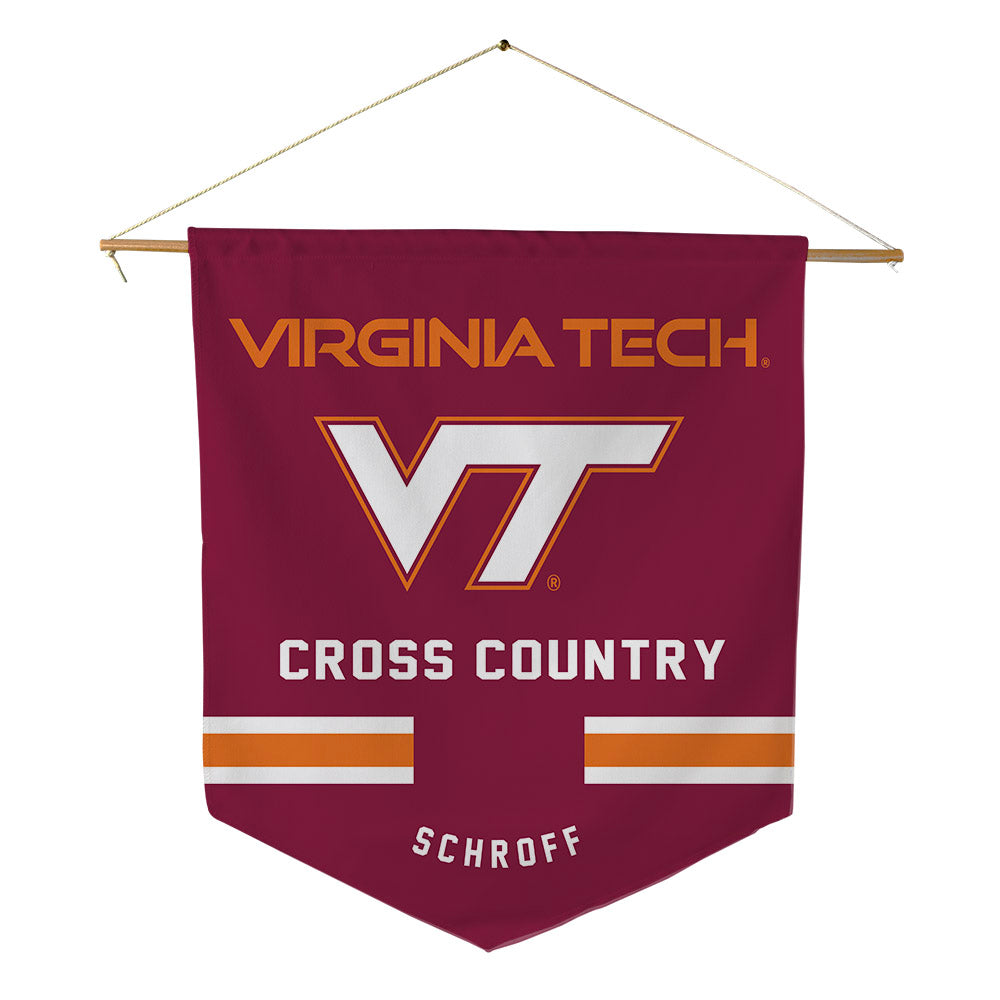 Virginia Tech - NCAA Men's Cross Country : Andrew Schroff - Pennant - 18" x 21"-0