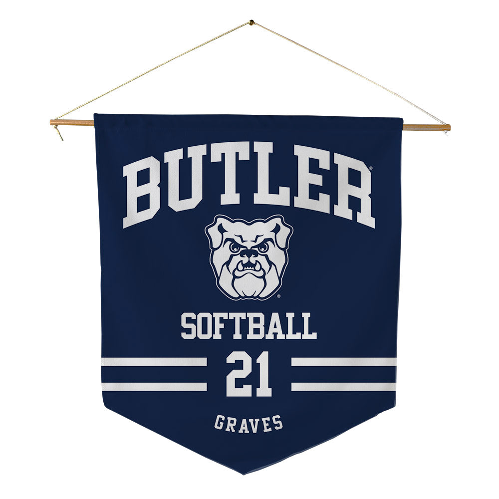Butler - NCAA Softball : Kendall Graves - Pennant - 18" x 21"-0