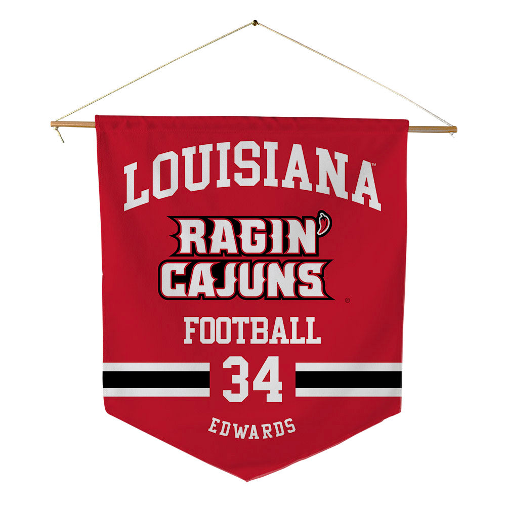 Louisiana - NCAA Football : kailep Edwards - Pennant - 18" x 21"-0