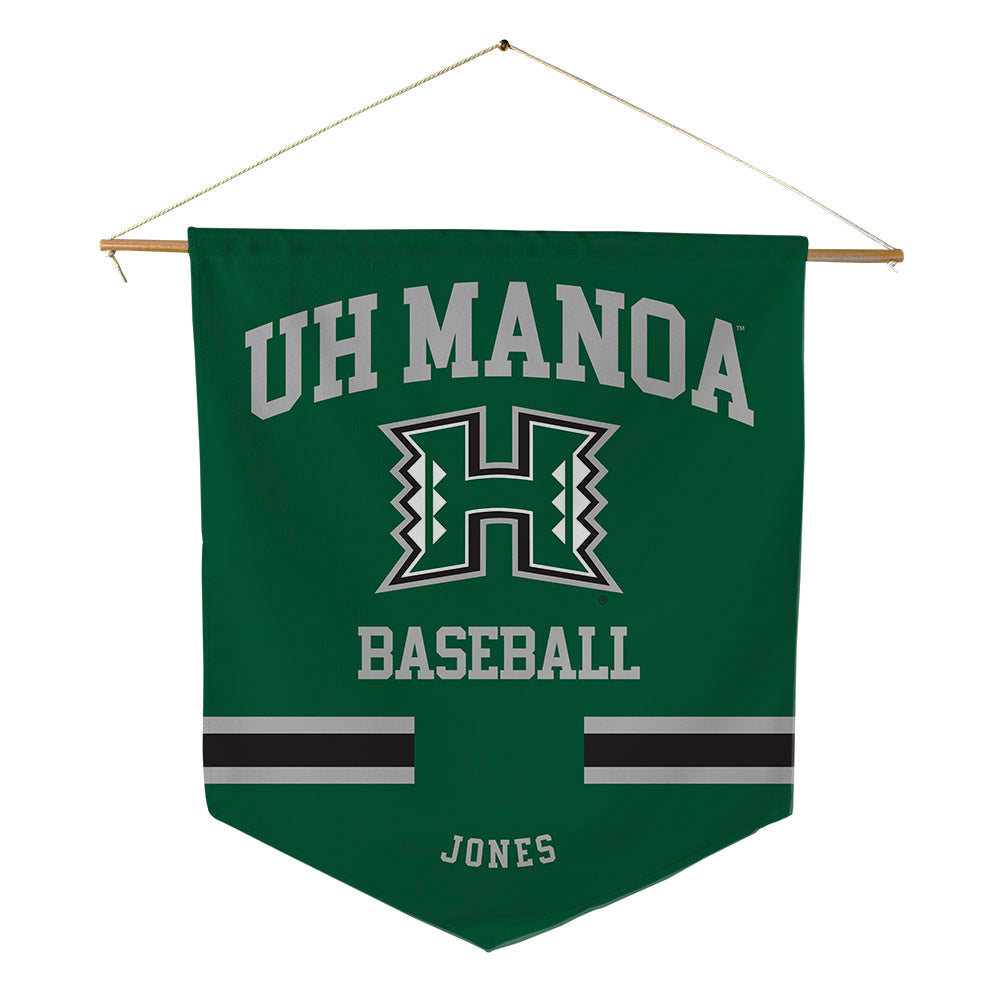 Hawaii - NCAA Baseball : Max Jones - Pennant - 18" x 21"-0