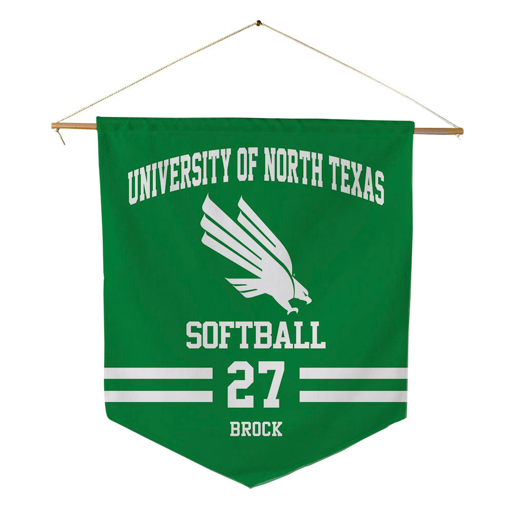 North Texas - NCAA Softball : Katy Brock - Pennant - 18" x 21"-0