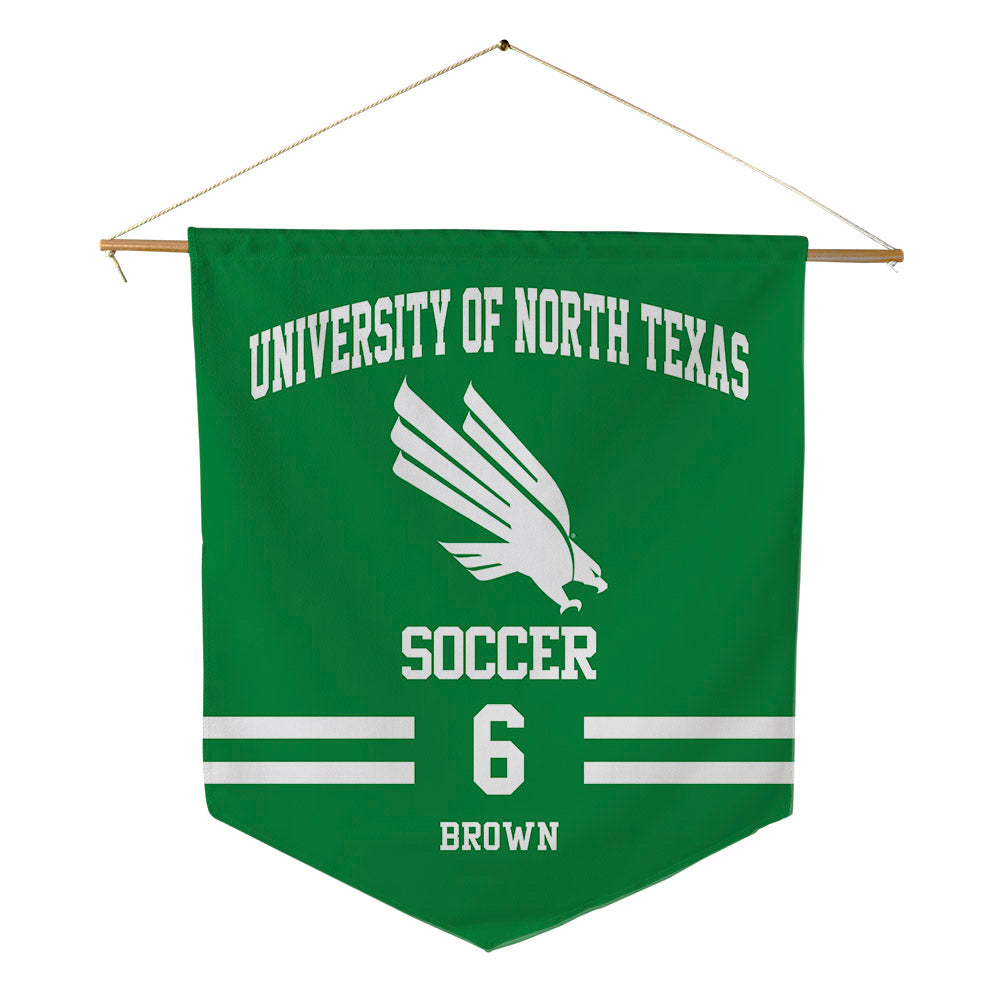 North Texas - NCAA Women's Soccer : Summer Brown - Pennant - 18" x 21"-0