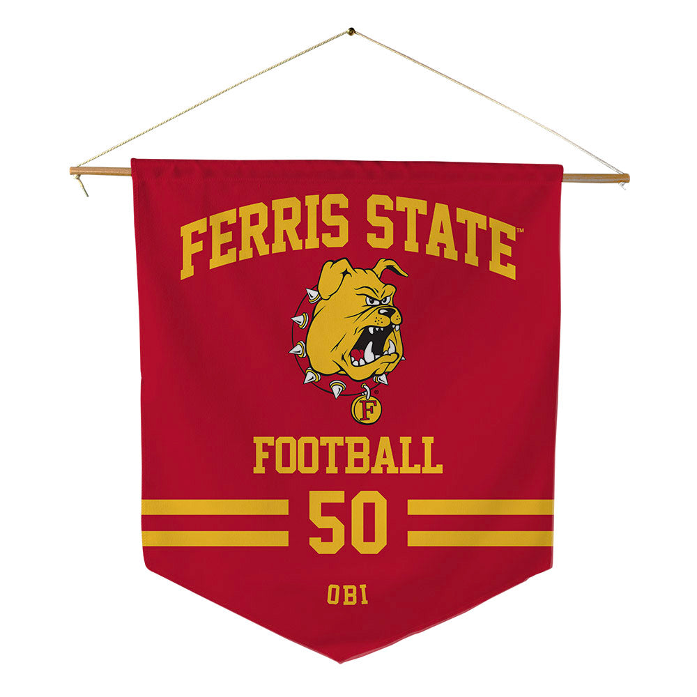 Ferris State - NCAA Football : Chimdindu Obi - Pennant - 18" x 21"-0
