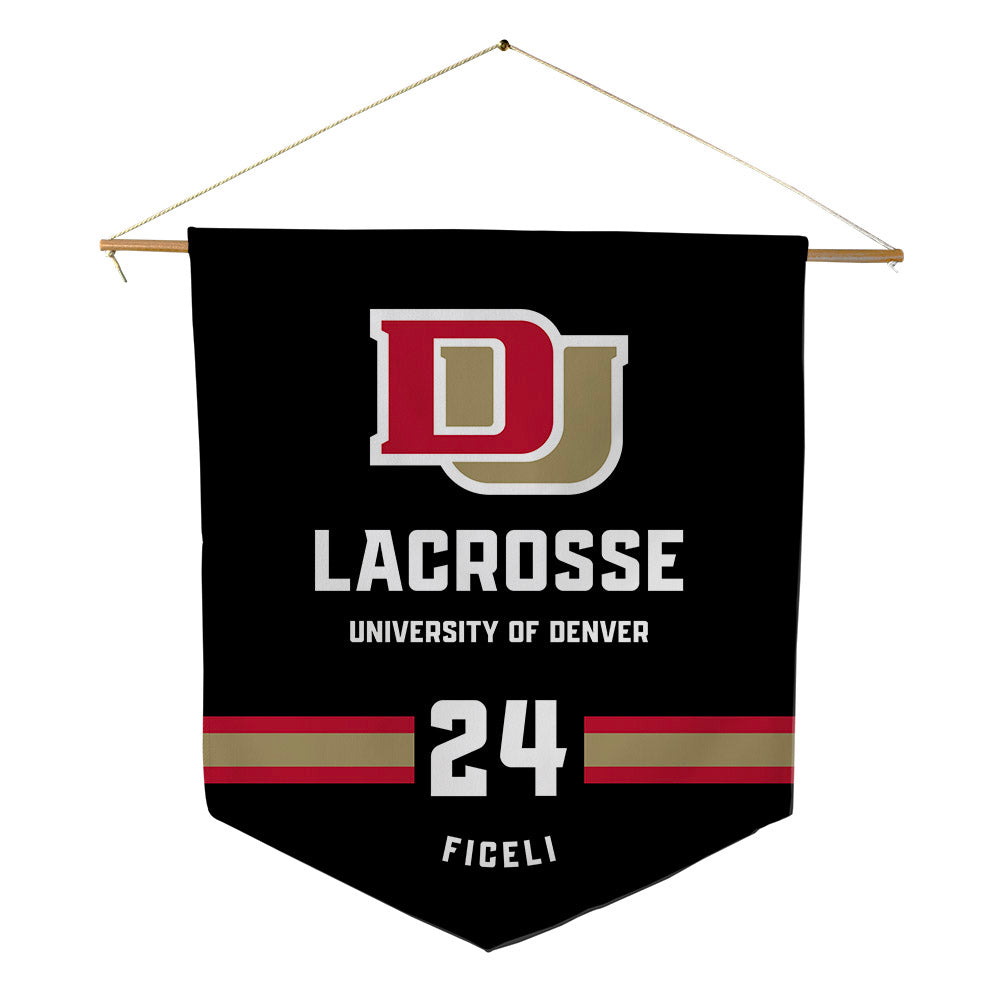 DU - NCAA Men's Lacrosse : Luke Ficeli - Pennant - 18" x 21"-0
